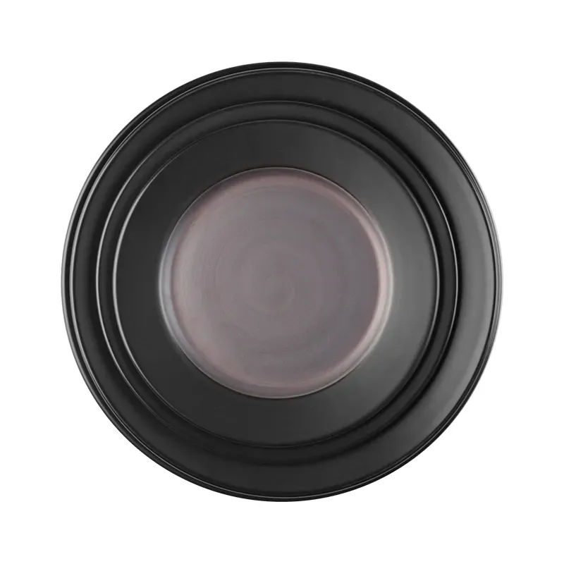 Western Black Hotel Porcelain Ceramic Tableware Dinner Set