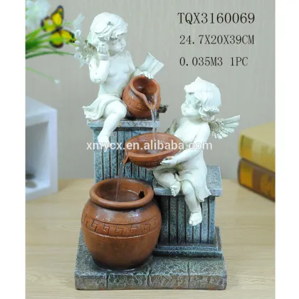 Customized home deocr gome and cherub water foutain