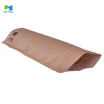 bolsa kraft paper stand up pouch compostables bag protein with zipper & clear win