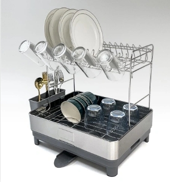  304 Stainless Steel 2 Tier Dish Drainer Rack