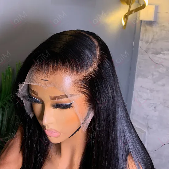 Indian Hair Wigs: Glueless Full HD Transparent Lace Front Remy Bone Straight HD Lace Wig