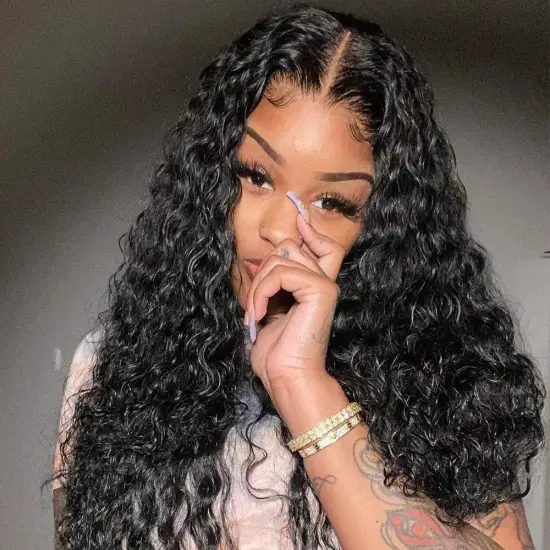 9A Deep Wave Front Lace 100% Real Hair Wig 4x4 Lace Wig Brazil Real Hair Remy Front Lace Wig 150% Density Wholesale Discount