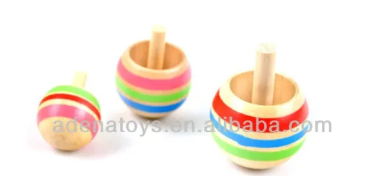 Wooden kids educational DIY Toys promotional gift toy Mini Wooden Top