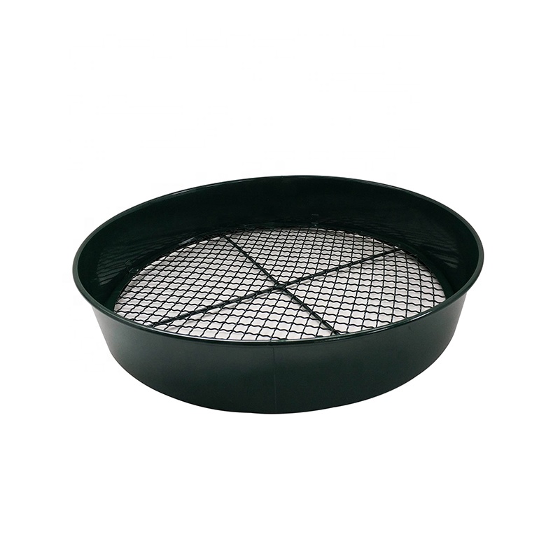 Sand sieve for soil in galvanized metal garden