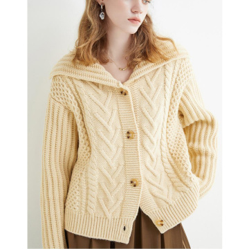 Pull cardigan à bouton en tricot pour femmes