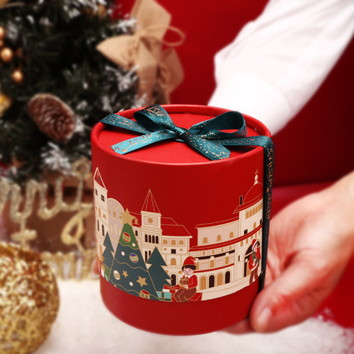 Custom Printed Christmas Paper Tube Gift Box