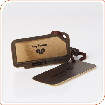 Glossy printing cord hang tag high quality branded garment labels