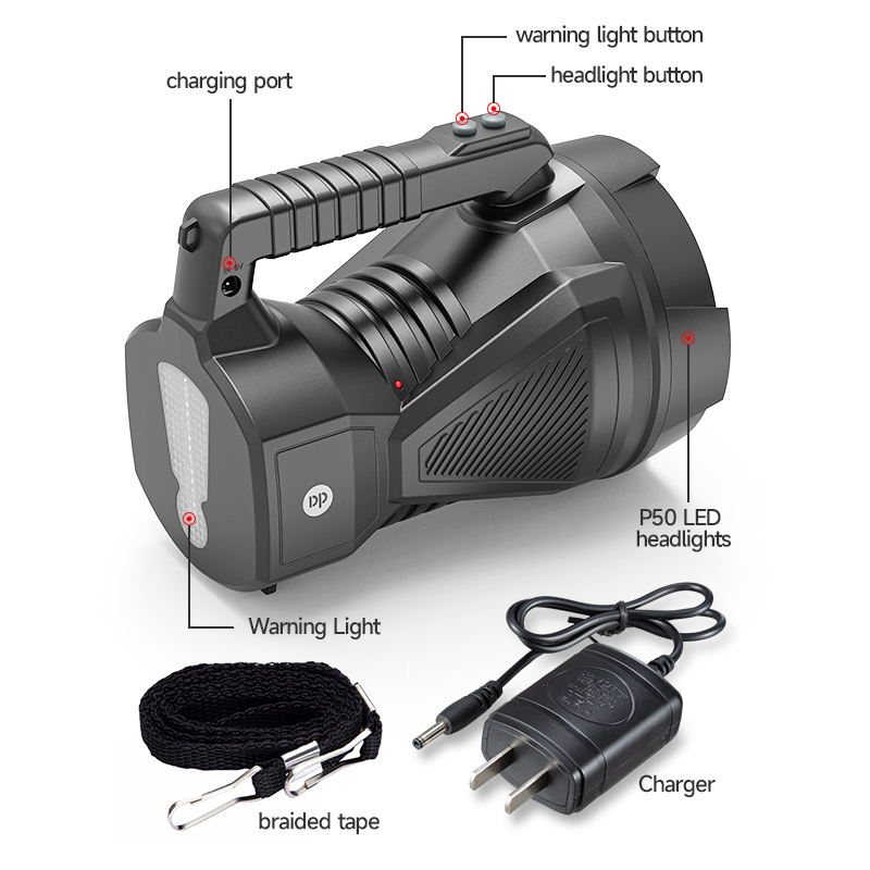 Handheld Rechargeable Powerful Led Searchlights Miner Lamp