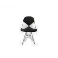 Réplica couro Eames Bikini Pad Wire Chair