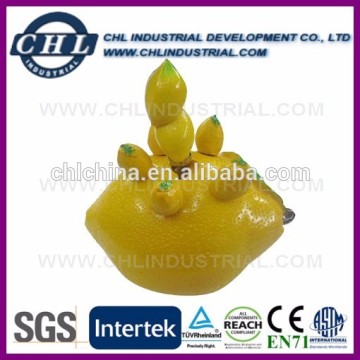 Lemon shape fruit fork and knife with resin head