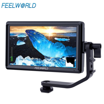 FEELWORLD S55 5.5 Inch IPS DSLR Monitor with Focus Assist, 1280x720 Display, Supports 4K Input and DC Output - Includes Tilt Arm