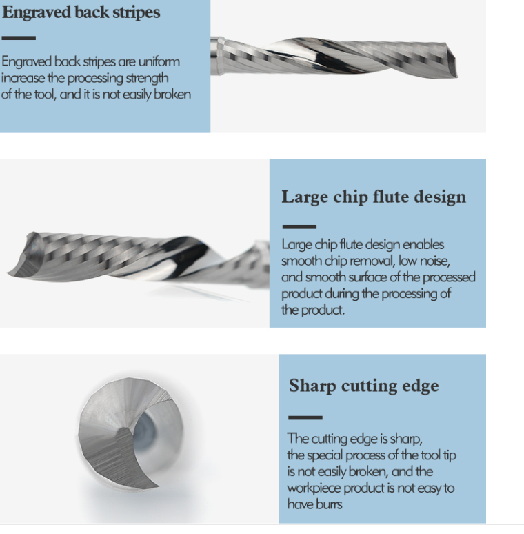 Tungsten Carbide Single Flute End Mill Cutters For Wood5 Png