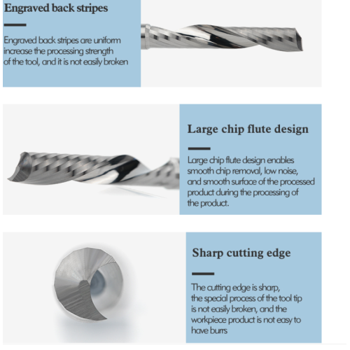 Tungsten Carbide Single Flute Milling Cutters For Wood