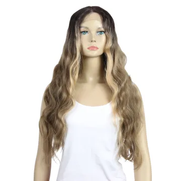 REBECCA brown hair with baby hair blonde body wave Synthetic wigs with fake skin heat resistant synthetic lace front wigs
