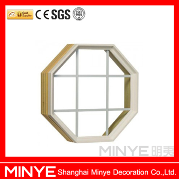 aluminum cladding wooden special design fixed window with grills