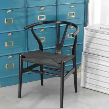 Modern Wishbone White Wooden Dining Chair - Rattan Armchair from Professional Factory
