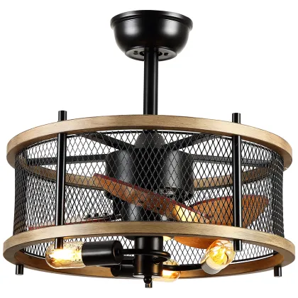 Modern Ceiling Fan Lights 2022: Hot Sale Cage Ceiling Fan With Light