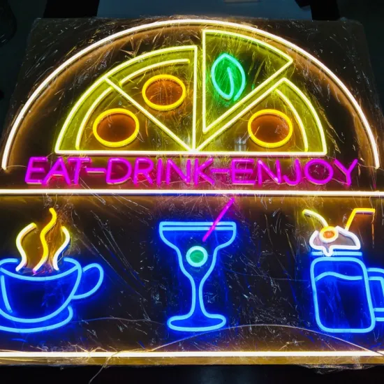Custom Acrylic LED Neon Light Signs for Coffee Shop Wall Decor