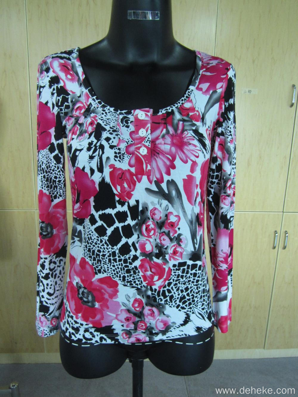 Nice Quality Knit Round Neck Print Tshirt