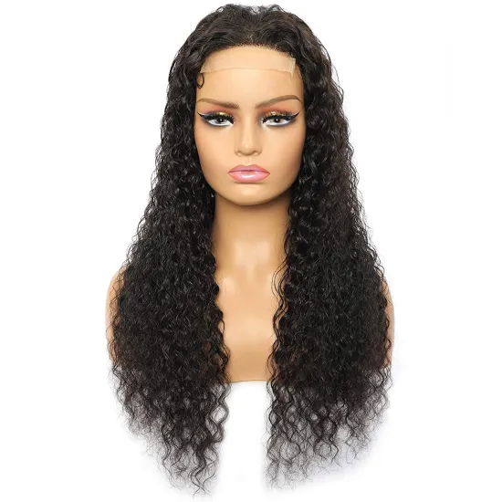 Malaysian Virgin Hair Vendor 4*4 French Lace Human Hair Closure Wig 10A Quality Remy Virgin Brazilian Hair Kinky Curly Wig