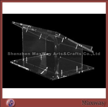 Clear square stable lucite/acrylic low lectern