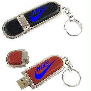 Password Protection Leather Usb Flash Disk With Custom Logo