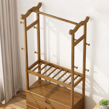 Solid Wood Simple Coat Rack for Bedroom