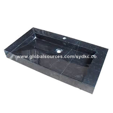 Factory Wholesale Black Rectangle Marble Wash Basin