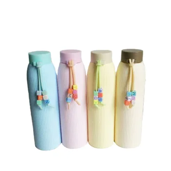 Wholesale Factory New Arrival: Affordable Portable Mini Glass Water Bottles with Plastic Sleeve Box and Cartoon CLASSIC Design