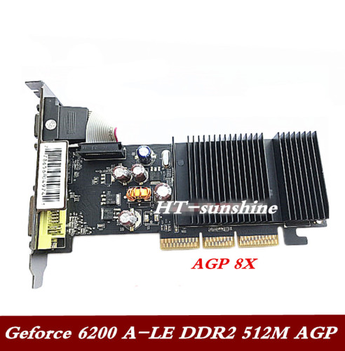 Video card GeForce 6200 A-Le desktop AGP 8x interface graphics card 6200A-Le AGP 512M 1pcs free shipping
