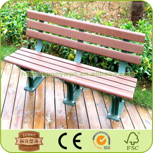 Outdoor Wood Plastic Composite Park Bench, High Quality Outdoor Wood