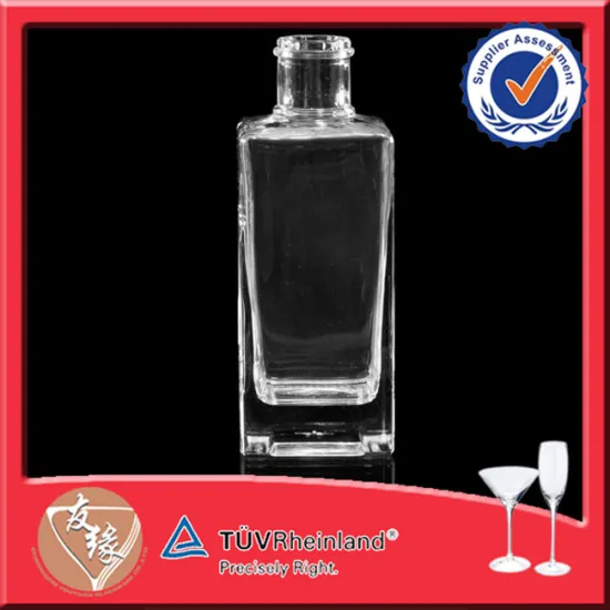 Machine Blown High Transparent 50CL Empty Clear Square Glass Bottle