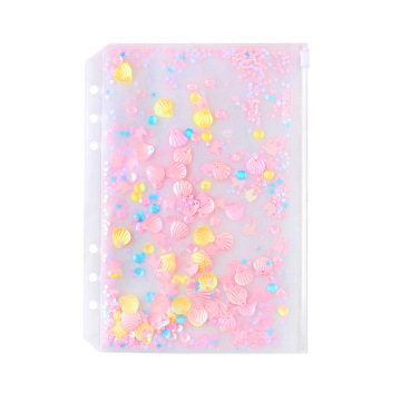 Kawaii Sequin Pouch for Notebooks - 6 Holes School Organizer
