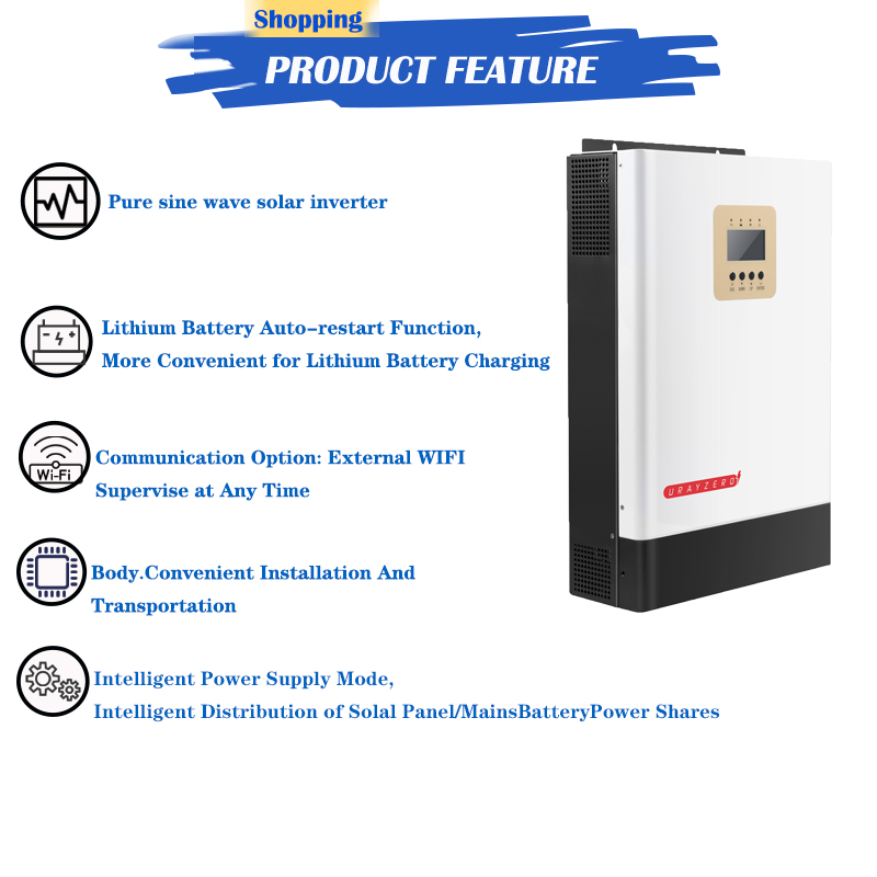 Hybrid Inverter Parallel Urayzaro Hybrid Parallel Inverter Mppt 48v 5kw 3kw On-grid Solar Panel ...