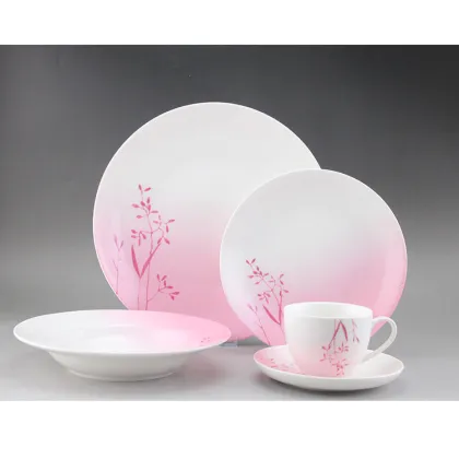 Customized White Bone Porcelain Dinnerware Pad Printing