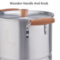 Wooden handle steamer cookware pot cook tamales