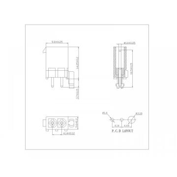 AMP 4.14 mm 180 ° Serie de conector de obleas