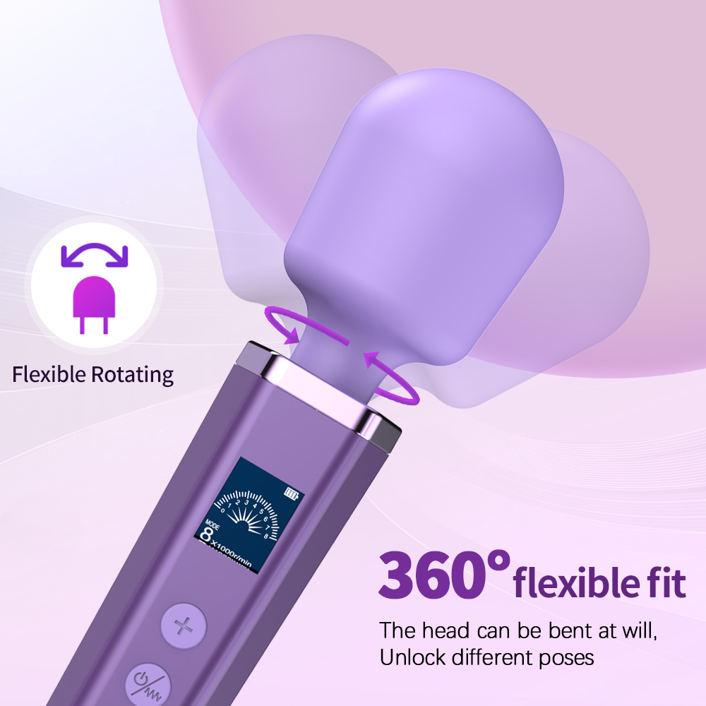 Smart Vibrating Wand Featuring LCD Interface