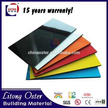 Fireproof Glossy Color Acm/acp Aluminium Composite Panel For Wall Decoration
