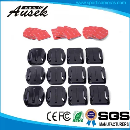 6pcs Adhesive 3m Stickers / Flat Surface Mounts + 6 Adhesive Curved Stickers / Curved Surface+12 x 3M Adhesive for sport camera