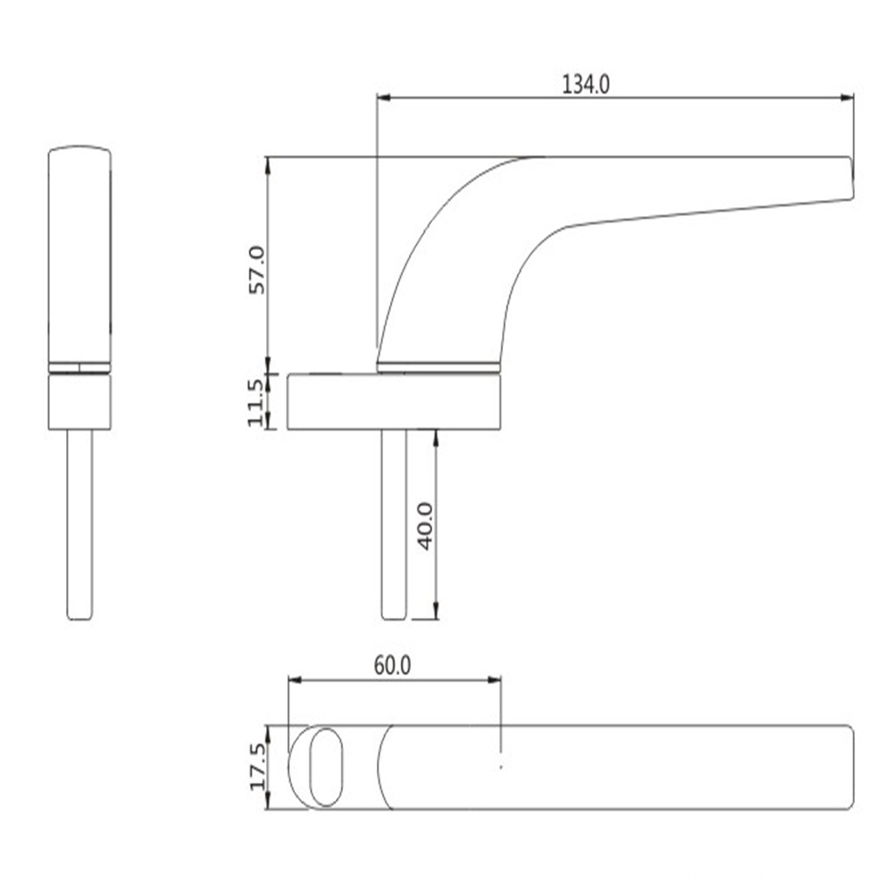 aluminium door and window handles drawing