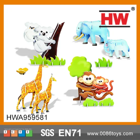 cardboard DIY animal toy 3d animal puzzle
