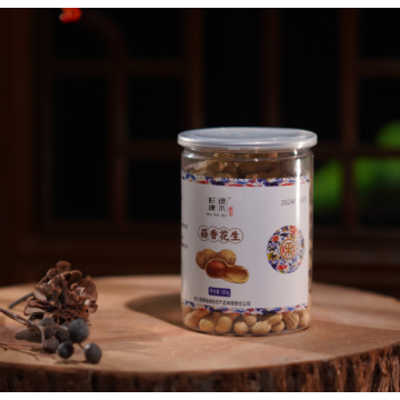 Deliciosos amendoins enlatados com alho