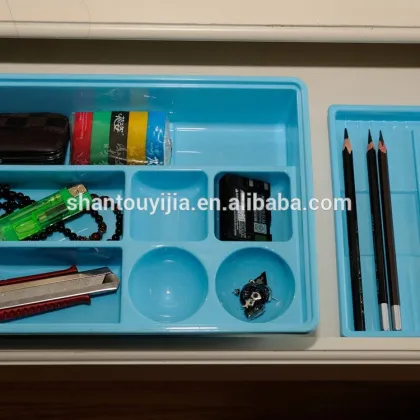 Home organization Multi-use plastic storage trays with dividers