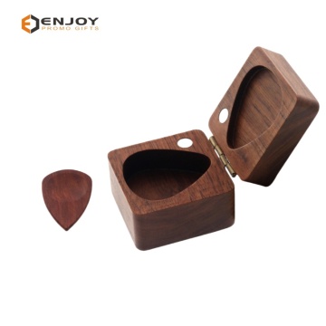Custom Wooden Guitar Pick Set with Square Storage Box