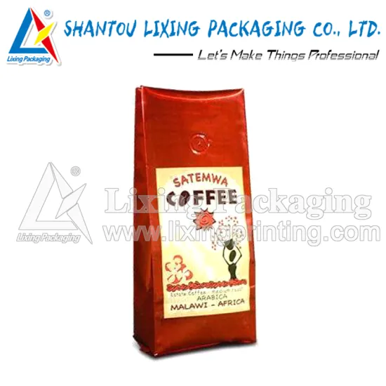 LIXING PACKAGING moisture resistant coffee packaging bag with valve wholesale packaging bag