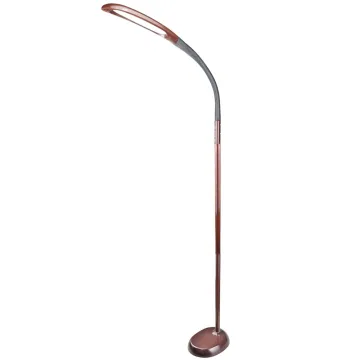 Dimmable led desk lamp with wood finish