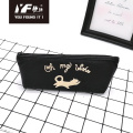 Custom cute golden cat canvas pencil case