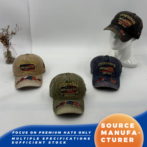 Topi Bisbol Tertekan Bendera Veteran AS
