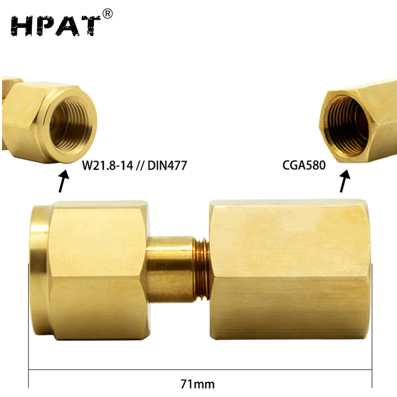 Hpat Nitrogen Regulator To Co2 Tank Adapter Draft Beer Kegerator Gas Converter Part Cga580